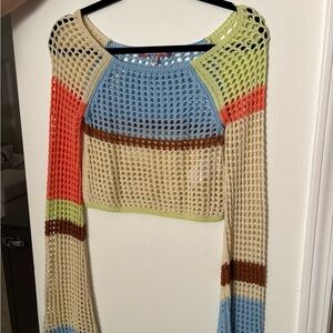 Urban Outfitters Light Blue Crochet Top